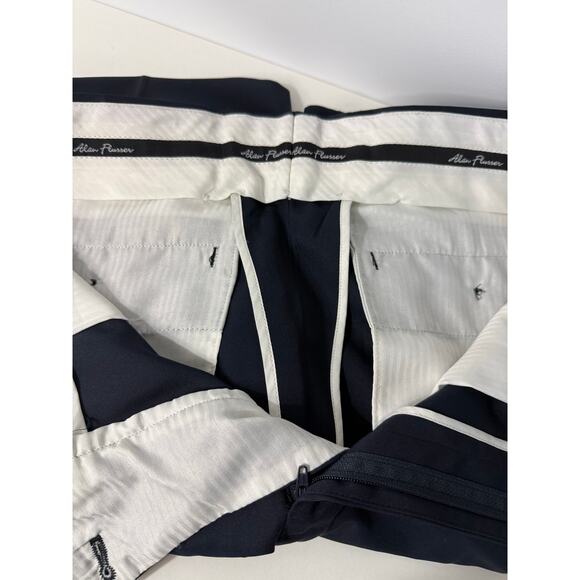 Alan Flusser Mens Navy Blue Pleated Dress Golf Shorts Size 35 4 Pockets - Picture 3 of 4